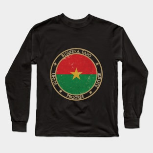 Vintage Burkina Faso Africa African Flag Long Sleeve T-Shirt